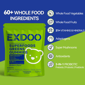 exdoo Gummies Super Greens 120 unités vue de face