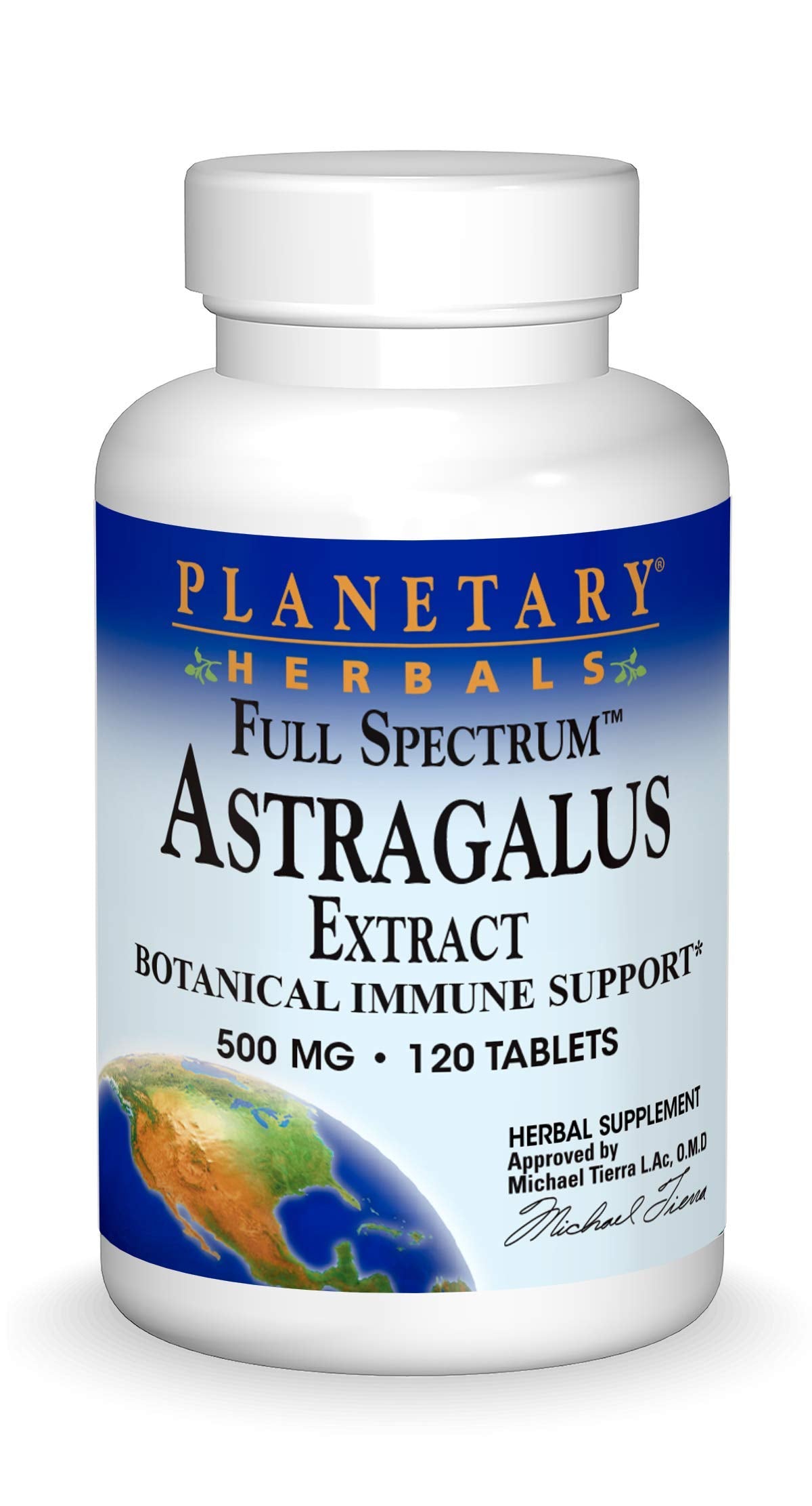 Extrait d'Astragale Complet 500 mg de Planetary Herbals - vue de face