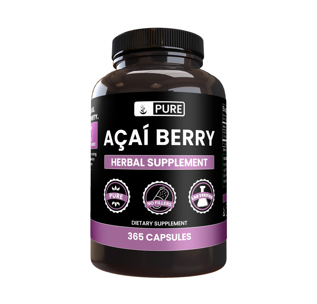 Extrait de Baies d'Acai PURE ORIGINAL INGREDIENTS capsules avant