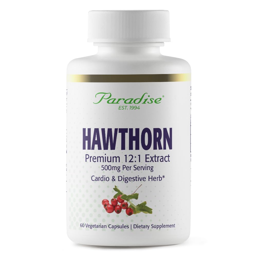 Extrait de Baies de Aubépine Paradise Herbs, 60 capsules, devant de l'emballage