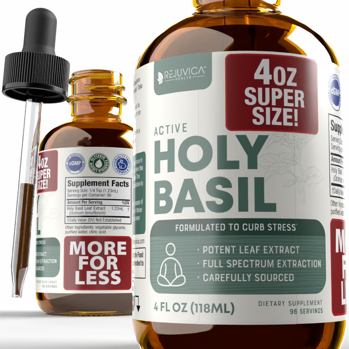 Extrait de Basilic Sacré Rejuvica 240g devant un fond neutre