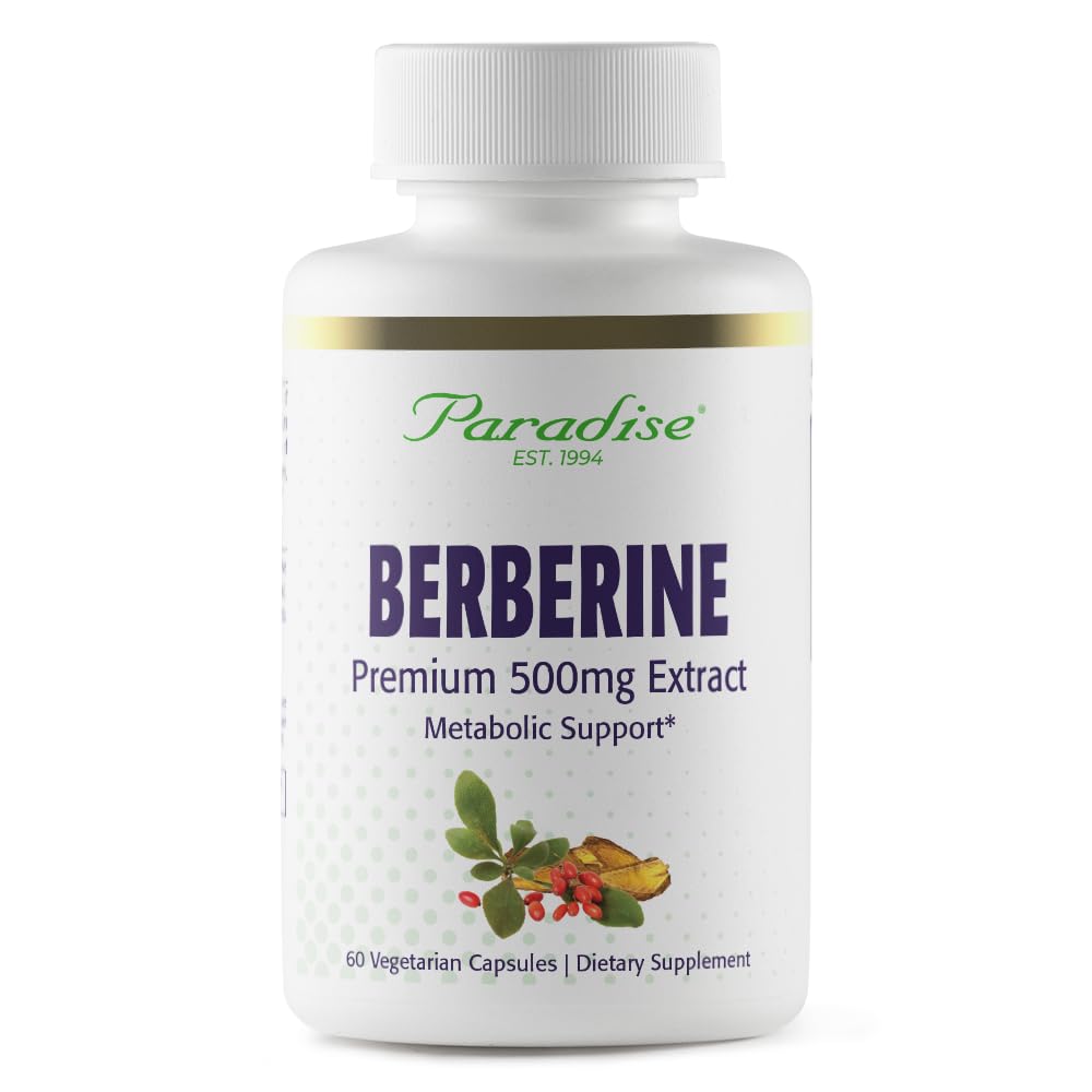 Extrait de Berbérine Paradise Herbs 500 mg 60 capsules - vue avant