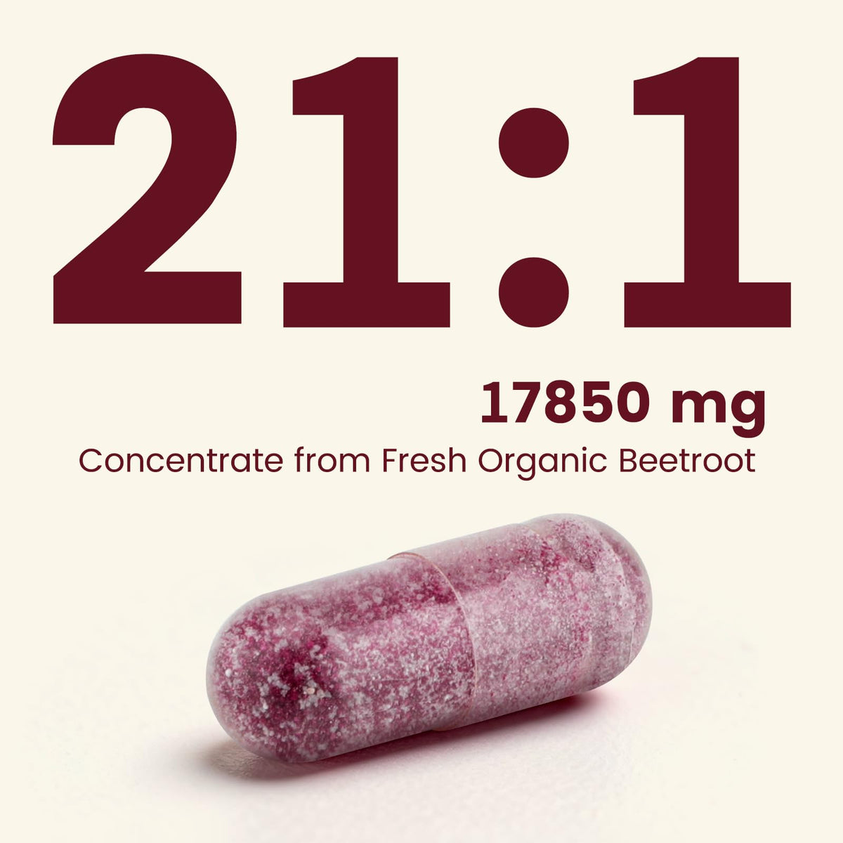 Extrait de betterave bio en poudre à côté des capsules NUISM