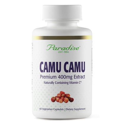 Extrait de Camu Camu Paradise Herbs 400 mg devant l'emballage