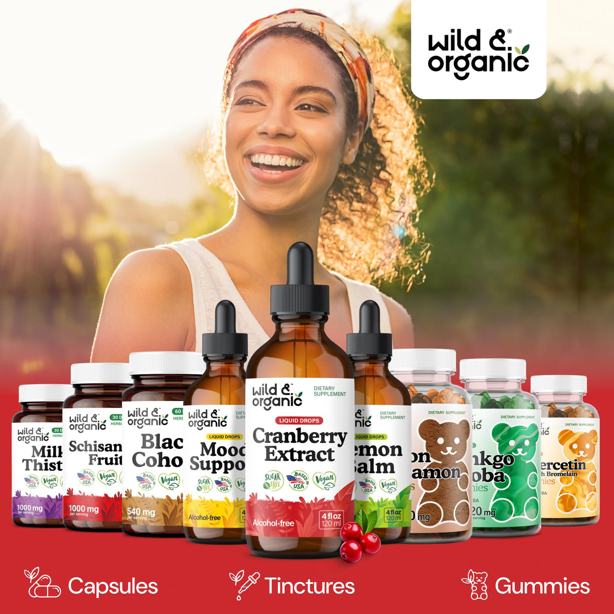 Extrait de canneberge Wild & Organic versé dans une cuillère
