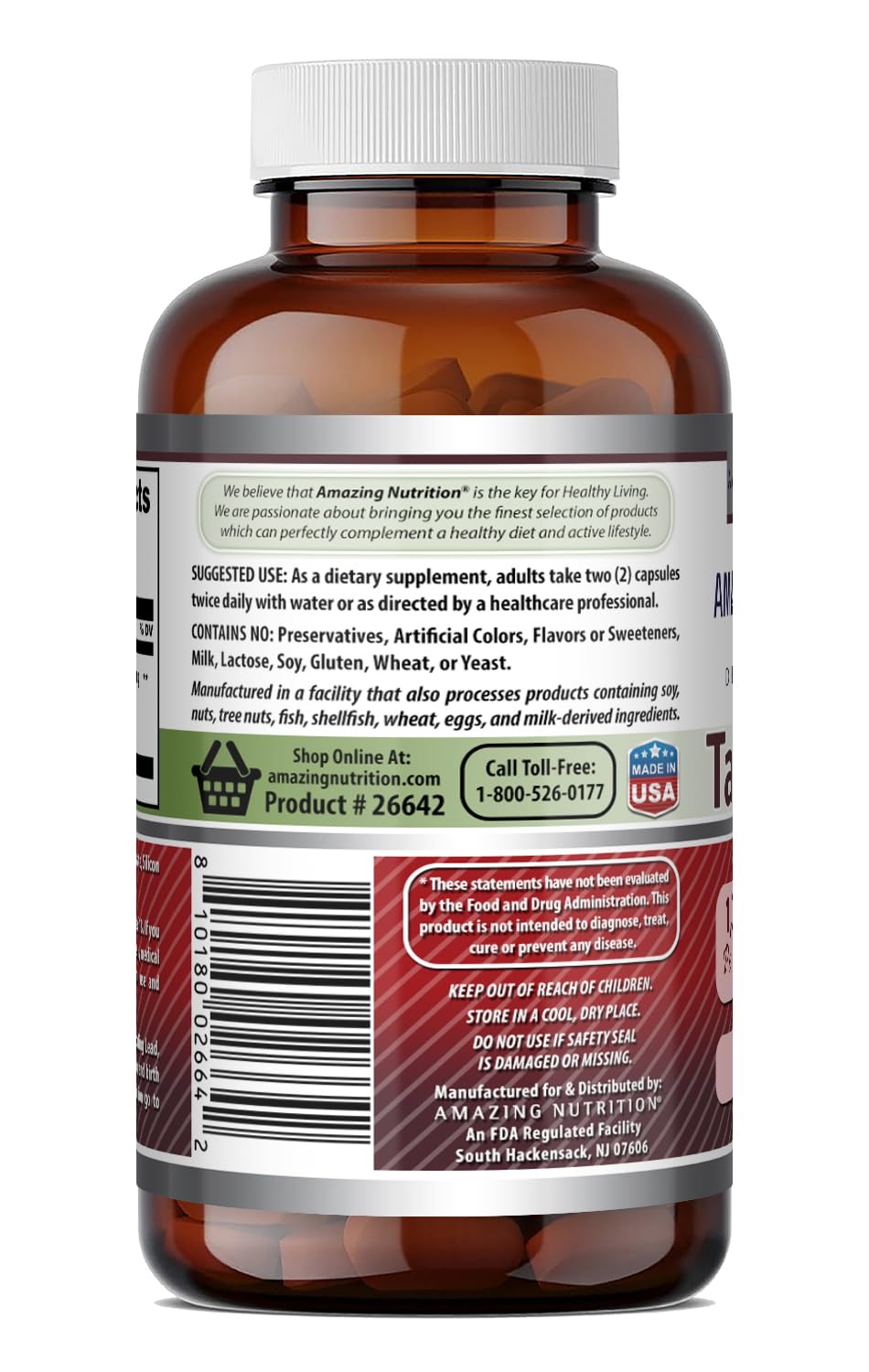 Extrait de cerise acide Amazing Nutrition sur fond blanc