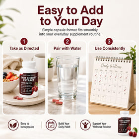 Extrait de cerise acide Good Grove Nature, capsules sur un comptoir
