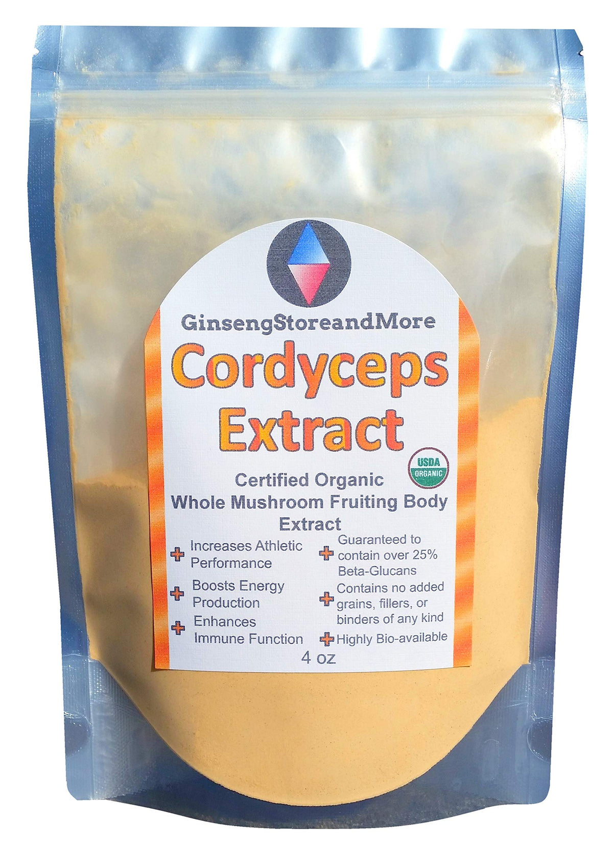 Extrait de Champignon Cordyceps 118g vue de face