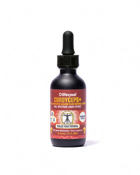 Extrait de champignon Cordyceps Life Cykel 60 ml, vue avant avec étiquette
