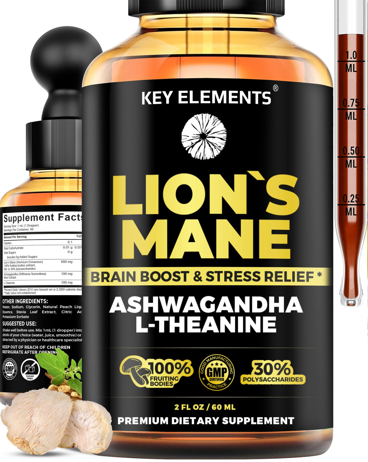 Extrait de Champignon Lion's Mane KEY ELEMENTS 141g vue avant