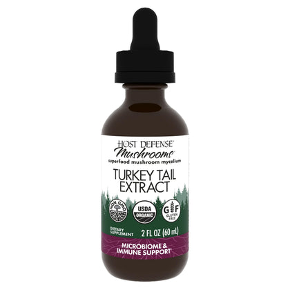 Extrait de champignon Turkey Tail Host Defense 60 ml vue de face