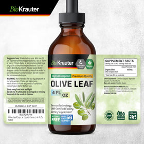 Extrait de feuille d'olive BIO KRAUTER avec une cuillère doseuse