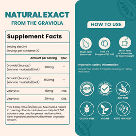 Extrait de Feuille de Graviola vivcmin 60 ml en gros plan
