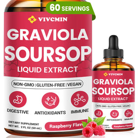 Extrait de feuille de graviola vivcmin 60 ml saveur framboise vue de face
