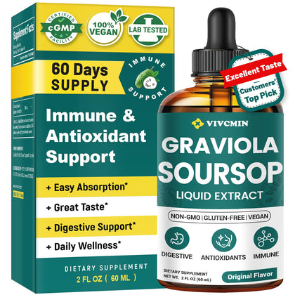 Extrait de Feuille de Graviola vivcmin 60 ml vue de face