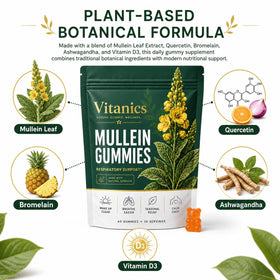 Extrait de feuille de molène avec les Gummies Elorita en arrière-plan