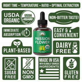 Extrait de fleur de passion bio Peak Performance avec ingrédients naturels