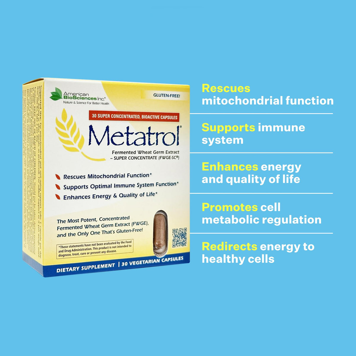 Extrait de germe de blé fermenté Metatrol en capsules