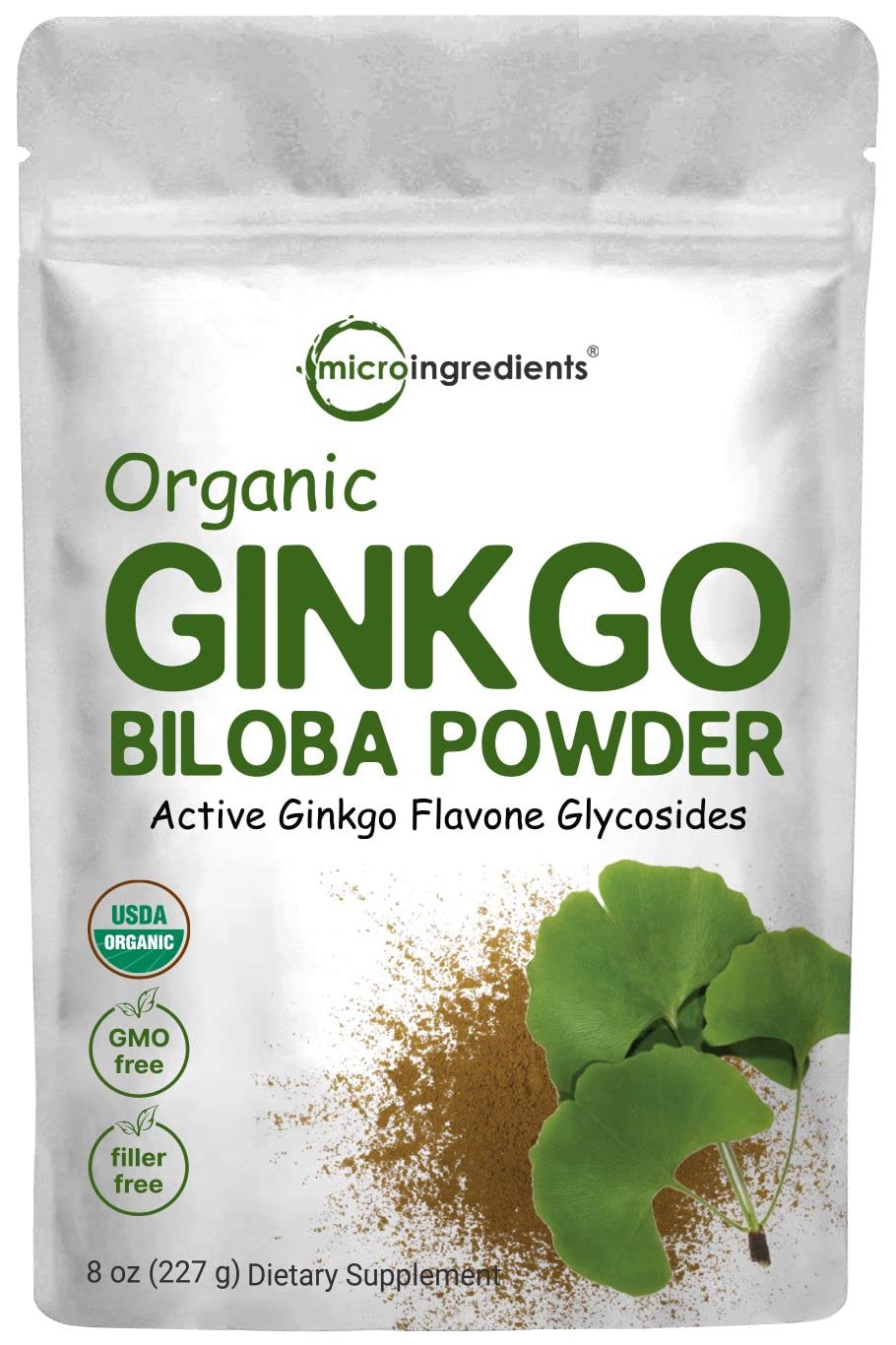 Extrait de Ginkgo Biloba Bio Micro Ingredients 240g vue avant