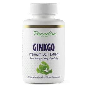 Extrait de Ginkgo Biloba Paradise Herbs 60 gélules végétales vue avant