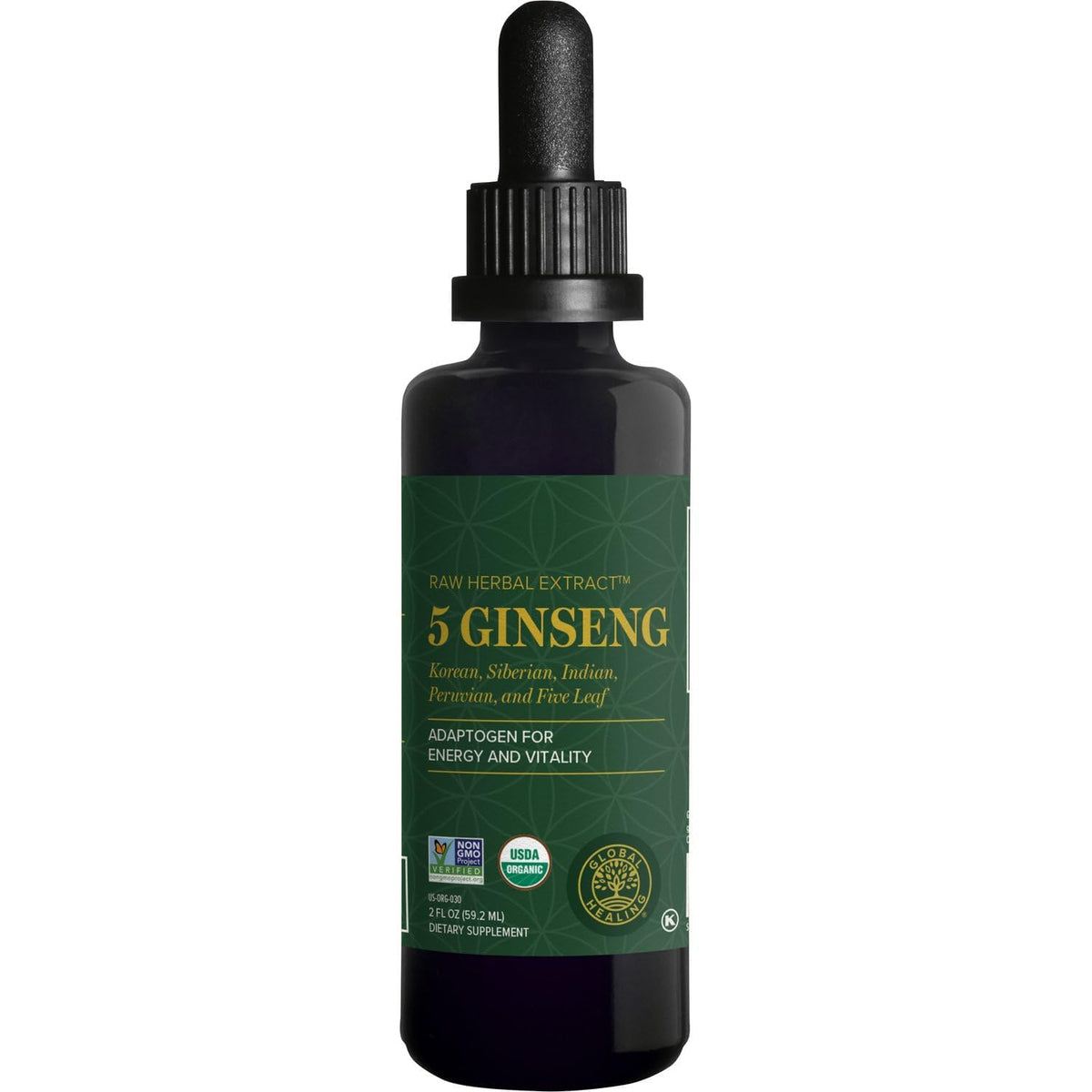 Extrait de ginseng coréen Global Healing Center 2 Oz vue avant