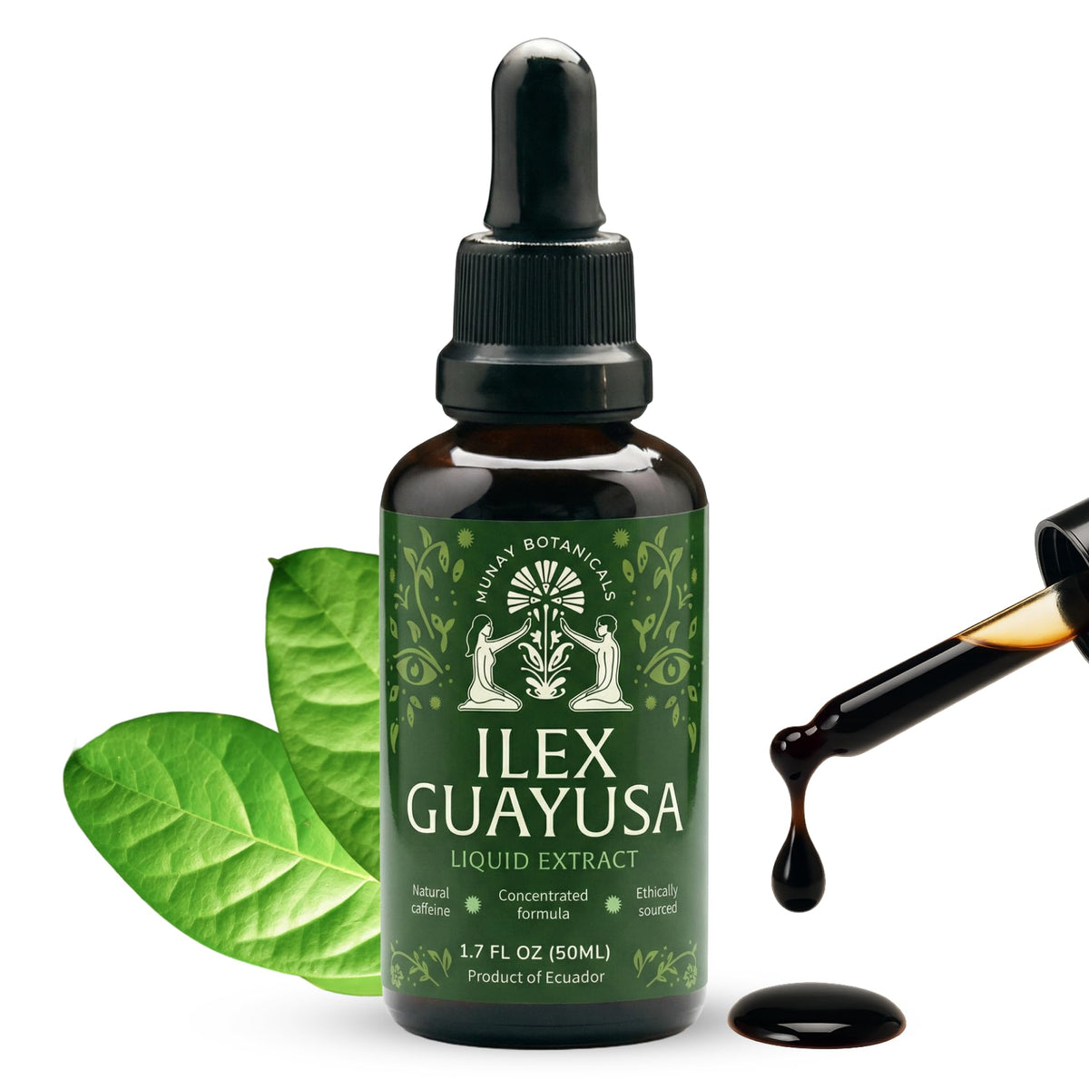 Extrait de guayusa Munay Botanicals 50ml avec étiquette visible