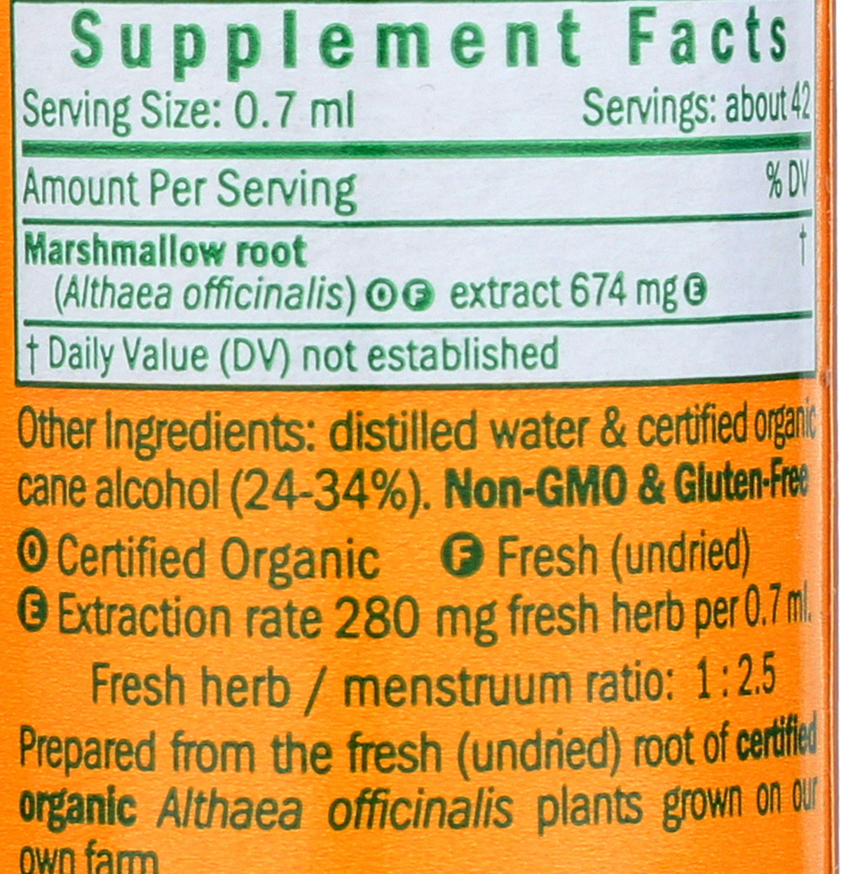 Extrait de guimauve Herb Pharm avec gouttes sur une surface en bois