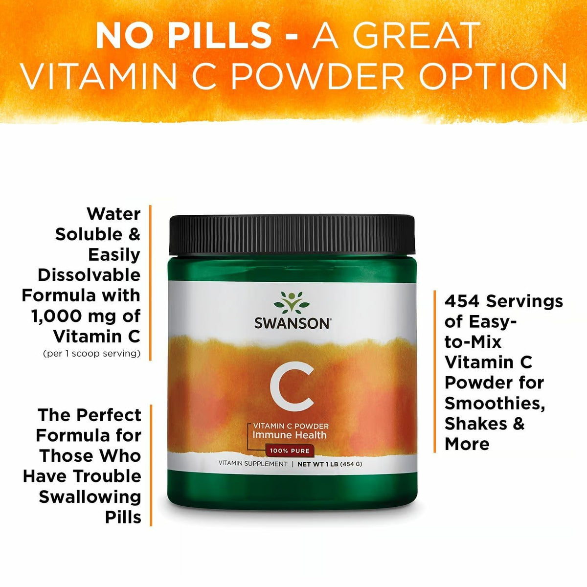 Extrait de la Poudre de Vitamine C Swanson avec des fruits