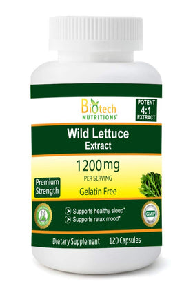 Extrait de Laitue Sauvage Biotech Nutritions 1200 mg gélules végétales vue de face