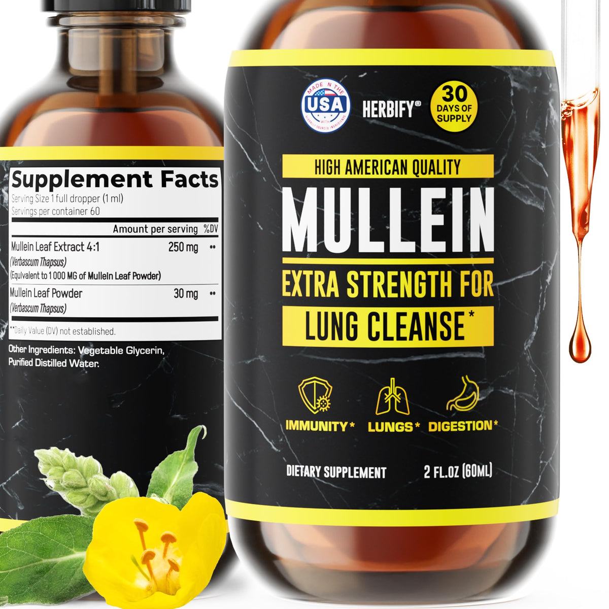 Extrait de Mullein HERBIFY 60 ml vue de face