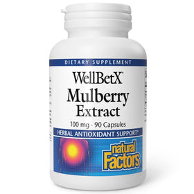 Extrait de mûrier Natural Factors 100 mg, 90 capsules, vue de face