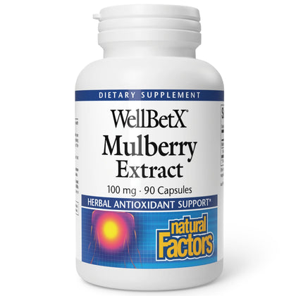Extrait de mûrier Natural Factors 100 mg, 90 capsules, vue de face