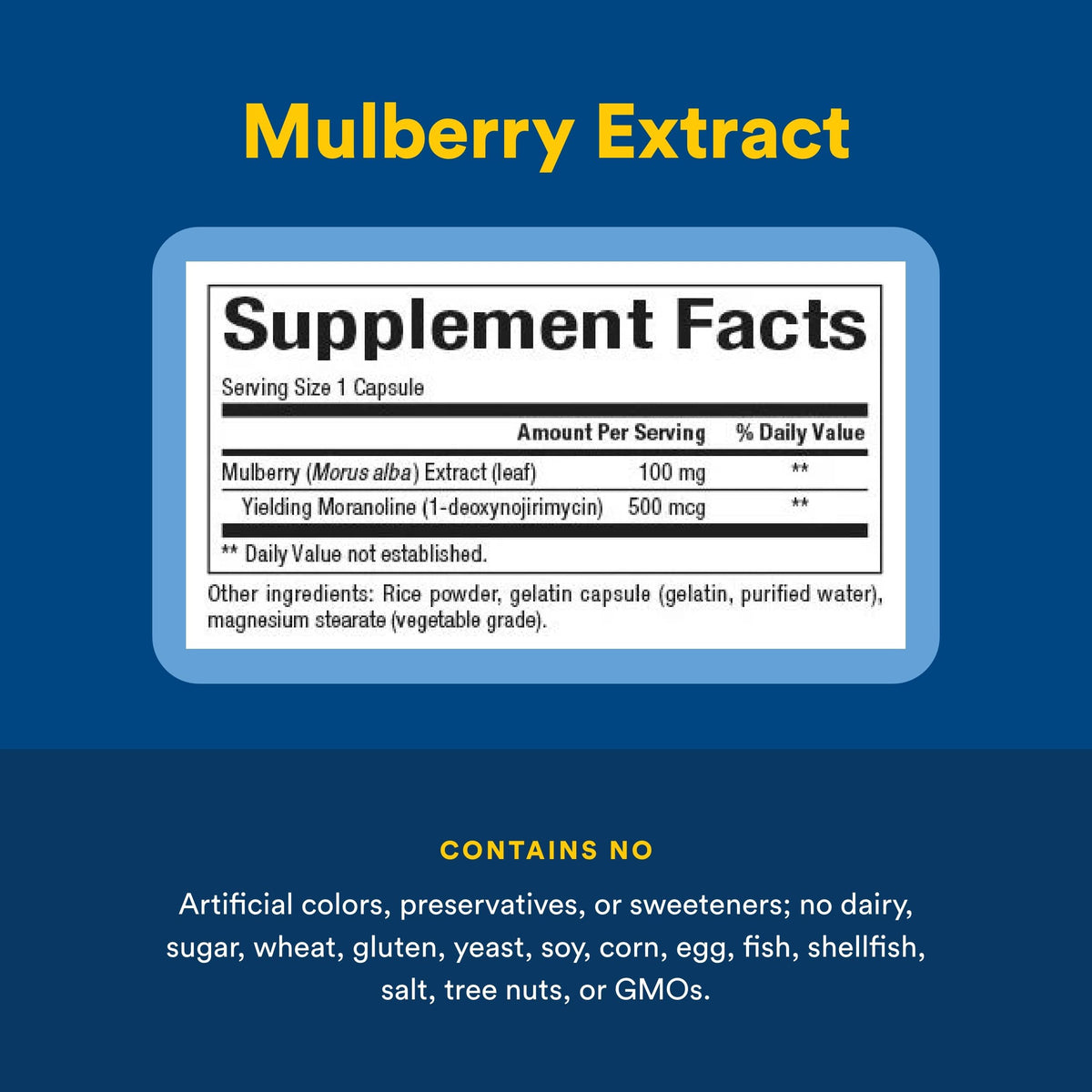 Extrait de mûrier Natural Factors sur une table en bois
