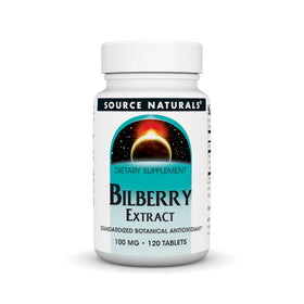 Extrait de myrtille Source Naturals 100 mg comprimés vue avant