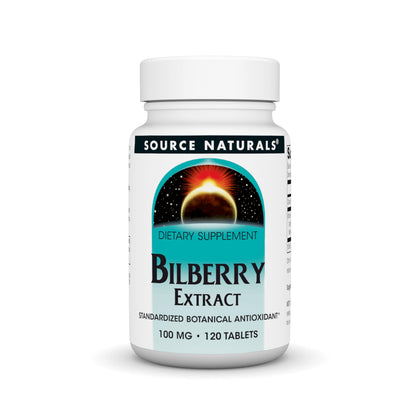 Extrait de myrtille Source Naturals 100 mg comprimés vue avant
