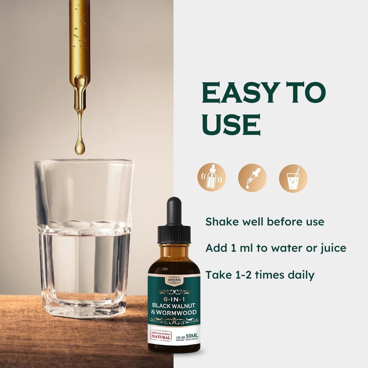 Extrait de Noix Noire et Absinthe ORGANIHERBENCE avec des herbes bio