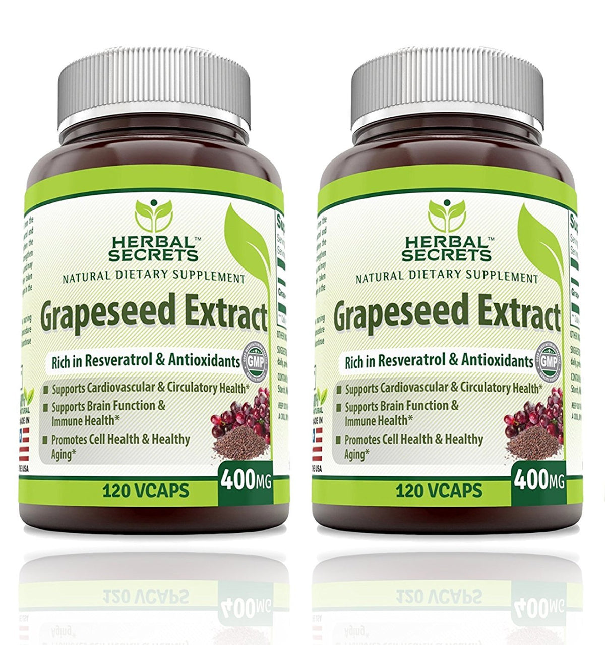 Extrait de pépin de raisin Herbal Secrets 400 mg, 120 capsules végétales