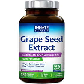 Extrait de pépins de raisin Innate Vitality 500 mg gélules végétariennes devant