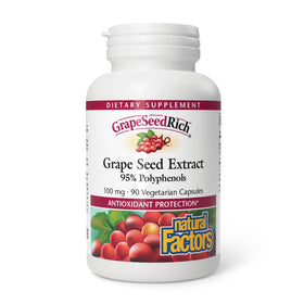 Extrait de pépins de raisin Natural Factors 100 mg 90 capsules vue de face