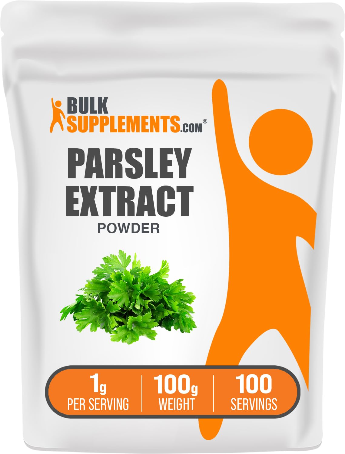 Extrait de Persil en Poudre BulkSupplements 100g - vue de l'emballage