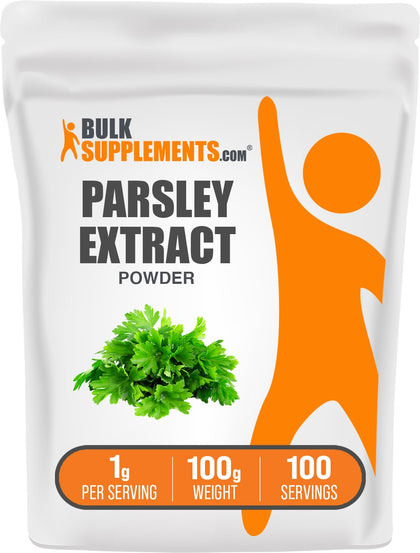 Extrait de Persil en Poudre BulkSupplements 100g - vue de l'emballage