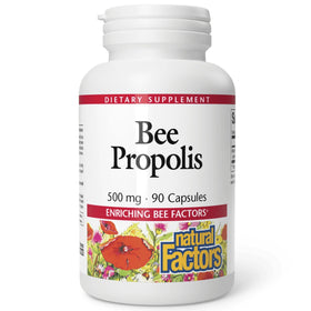 Extrait de Propolis Natural Factors 500 mg, 90 capsules, vue de face