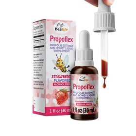 Extrait de propolis verte Beelife 30ml avec étiquette en fraise