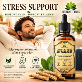 Extrait de racine d'Ashwagandha HERBALICIOUS en gros plan
