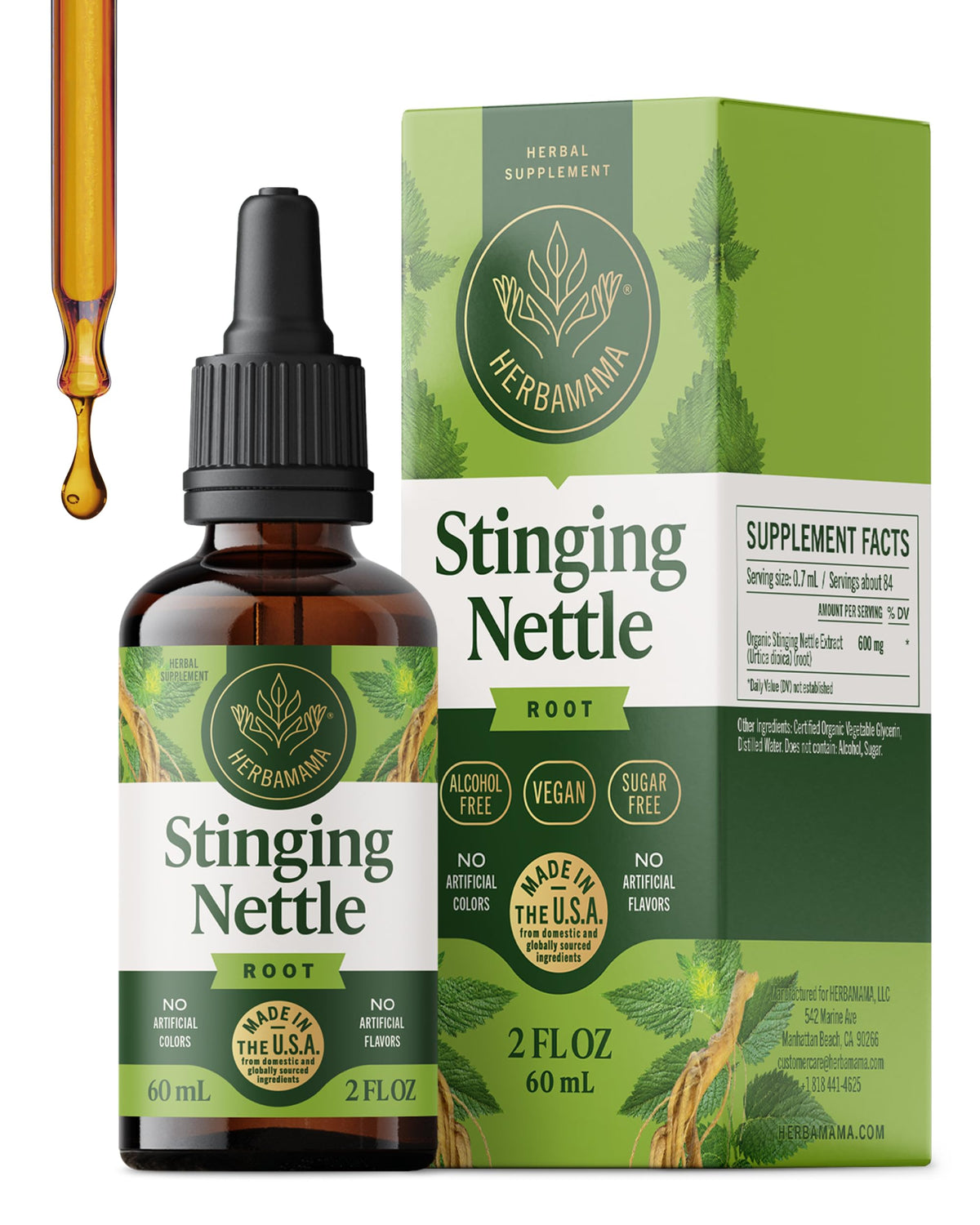 Extrait de racine d'ortie HERBAMAMA 145g vue de face