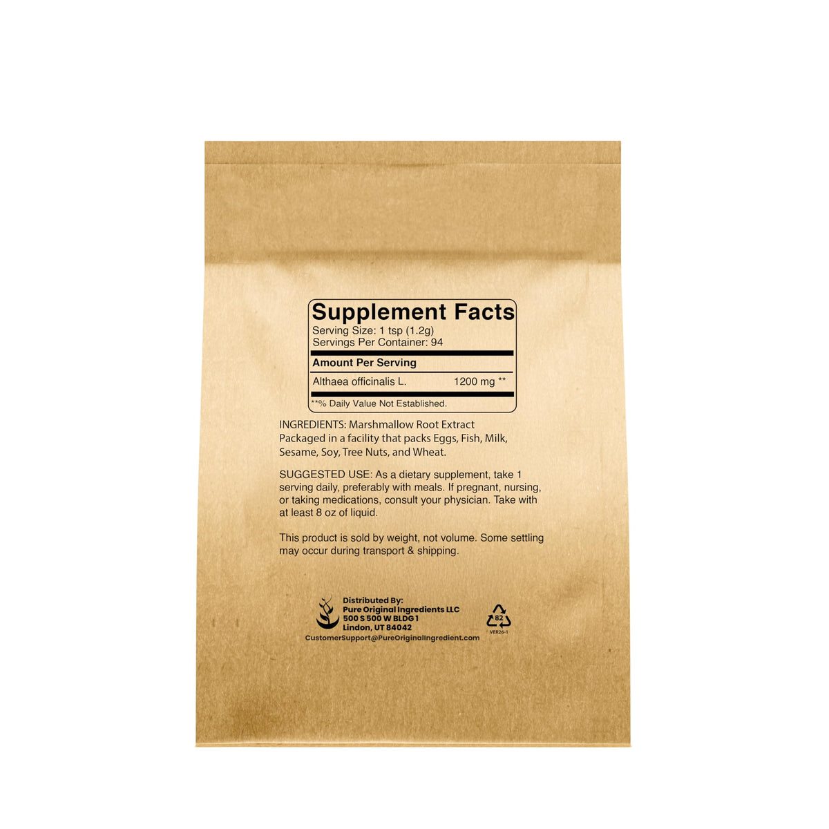 Extrait de Racine de Guimauve PURE ORIGINAL INGREDIENTS 132g emballage
