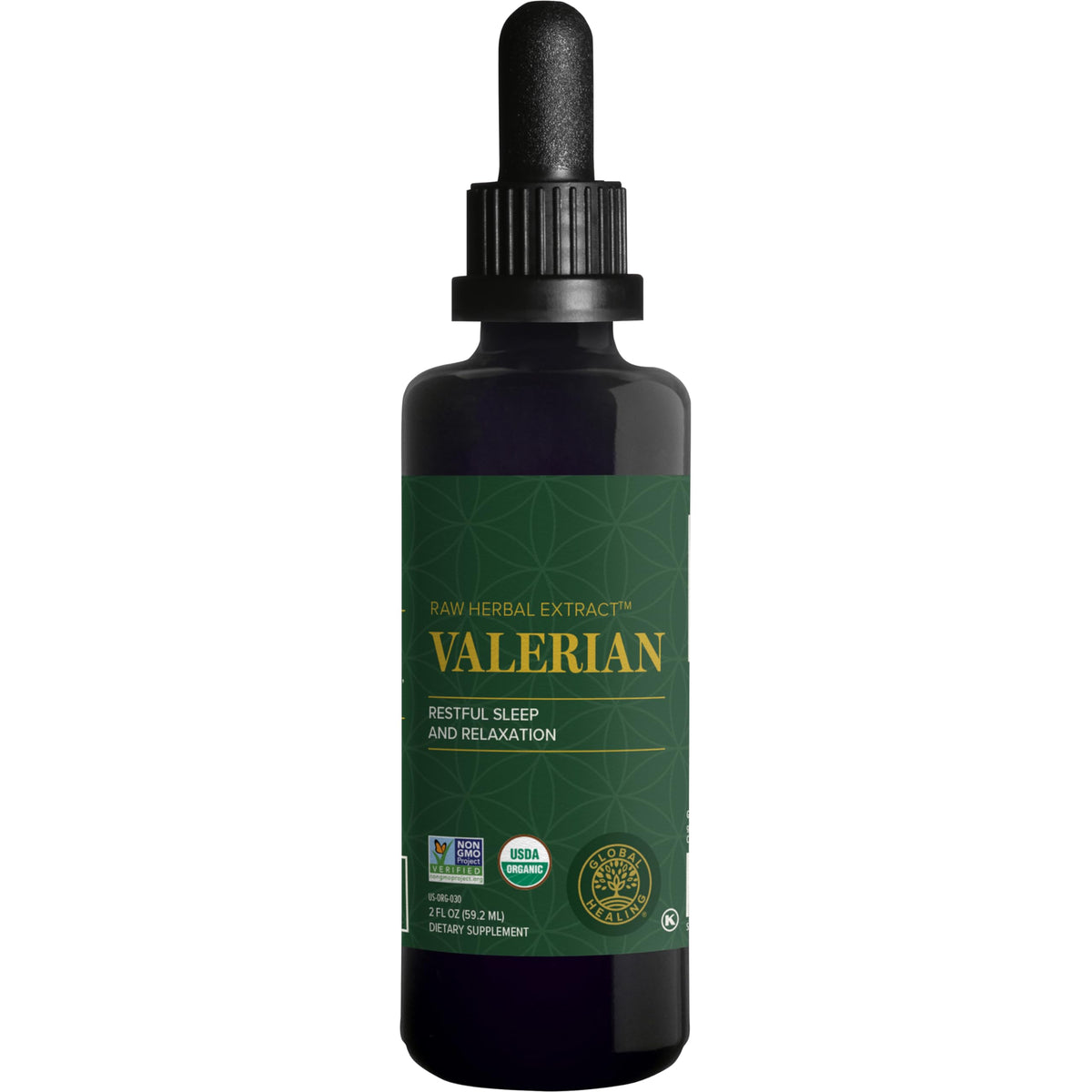 Extrait de racine de valériane Global Healing 60 ml vue de face
