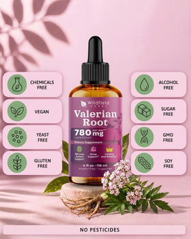Extrait de racine de valériane WILDFIELD HERBS en gros plan