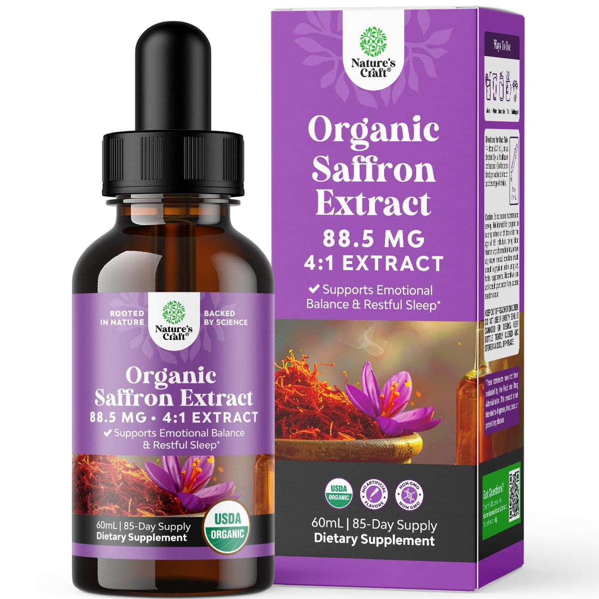 Extrait de Safran Bio Natures Craft 60ml, vue avant