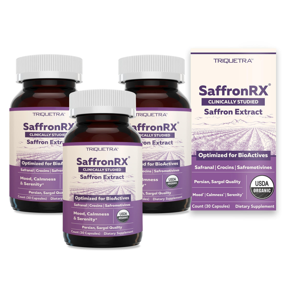 Extrait de Safran Biologique Triquetra Health, emballage avant